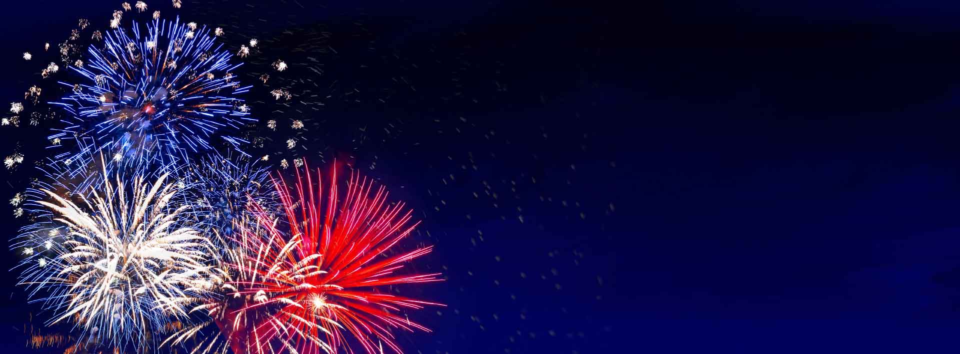 red white and blue fireworks
